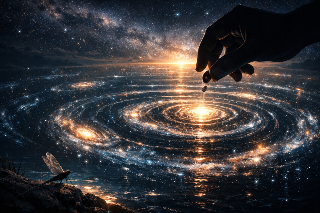 Cosmic ripples from a giant hand
